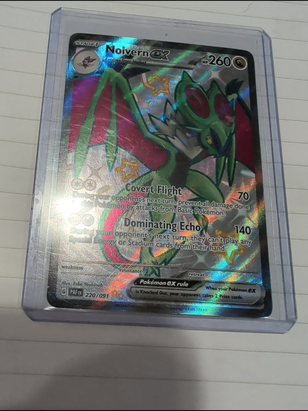 Pokemon Noivern GX Holofoil Green Pink Card